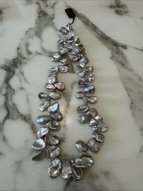 NWT: Honora string of gray Keshi pearls